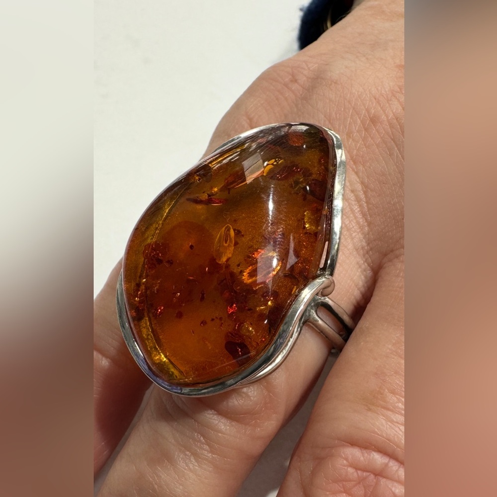 Amber Statement Ring - image 4
